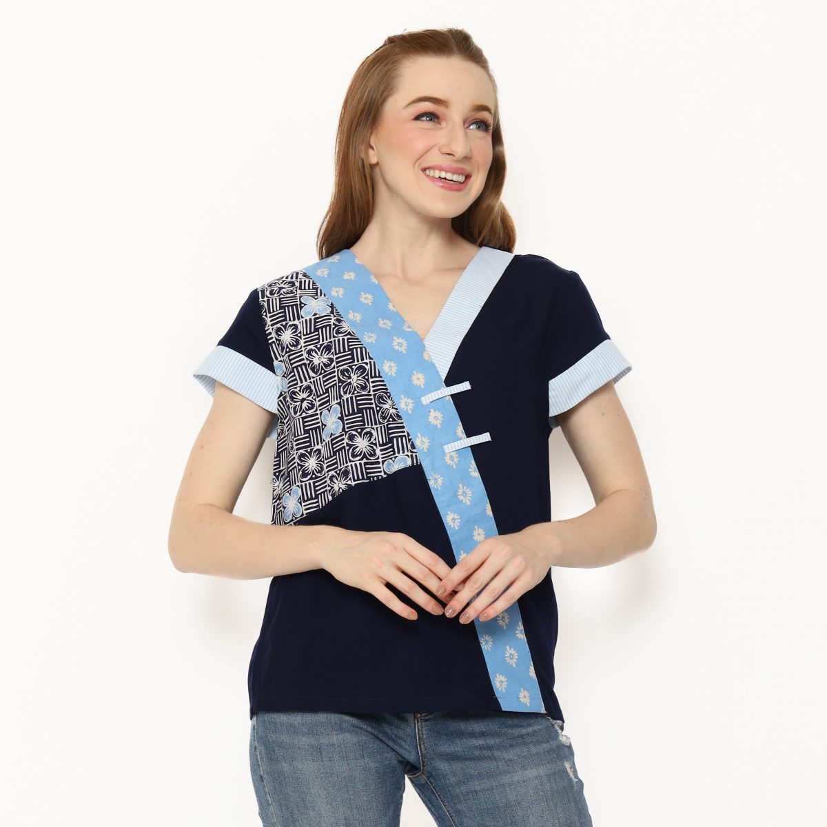 Melissa Blouse Navy - Image 3