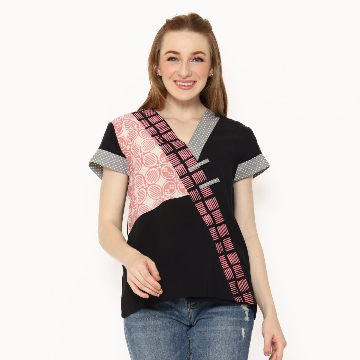 Melissa Blouse Black Pink