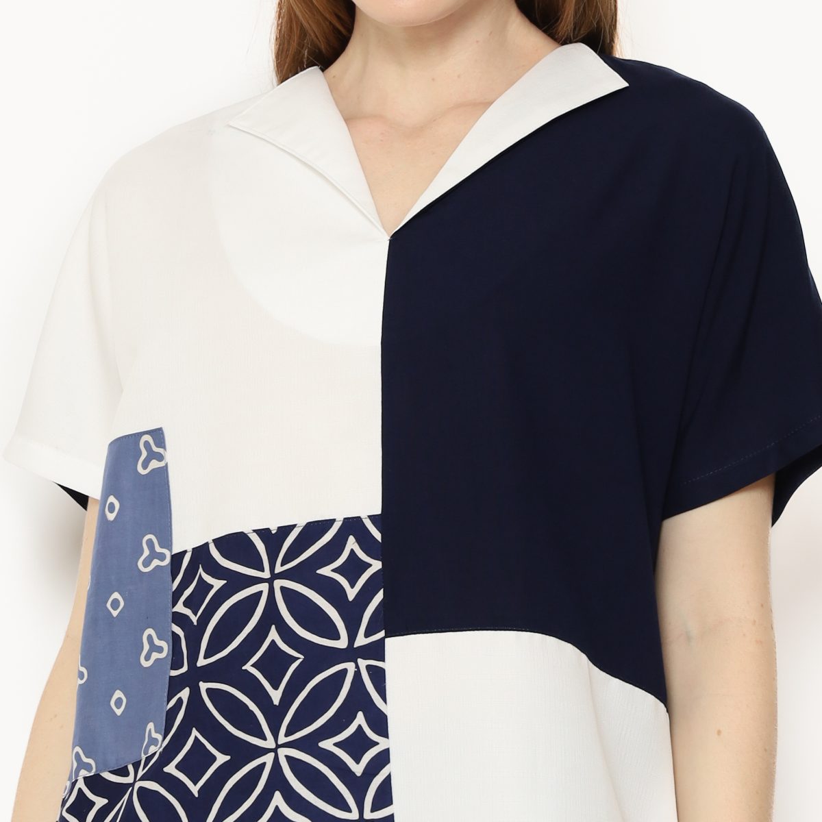 Lyla Blouse Kawung Navy - Image 2