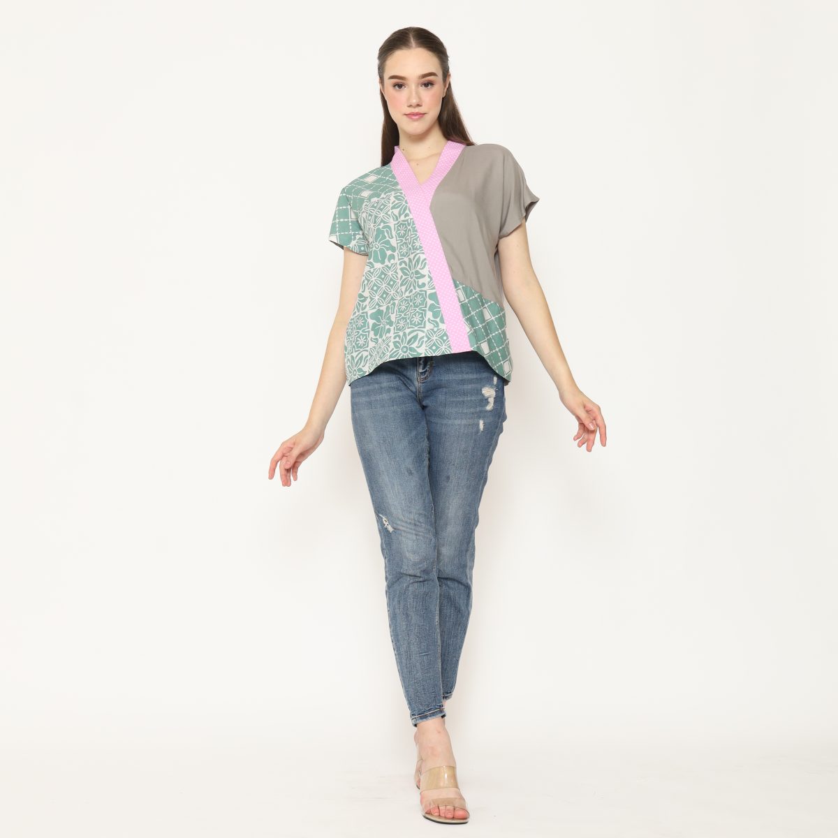 Nandhita Blouse Flower Green - Image 10