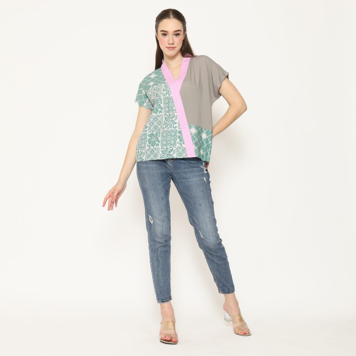 Nandhita Blouse Flower Green - Image 9