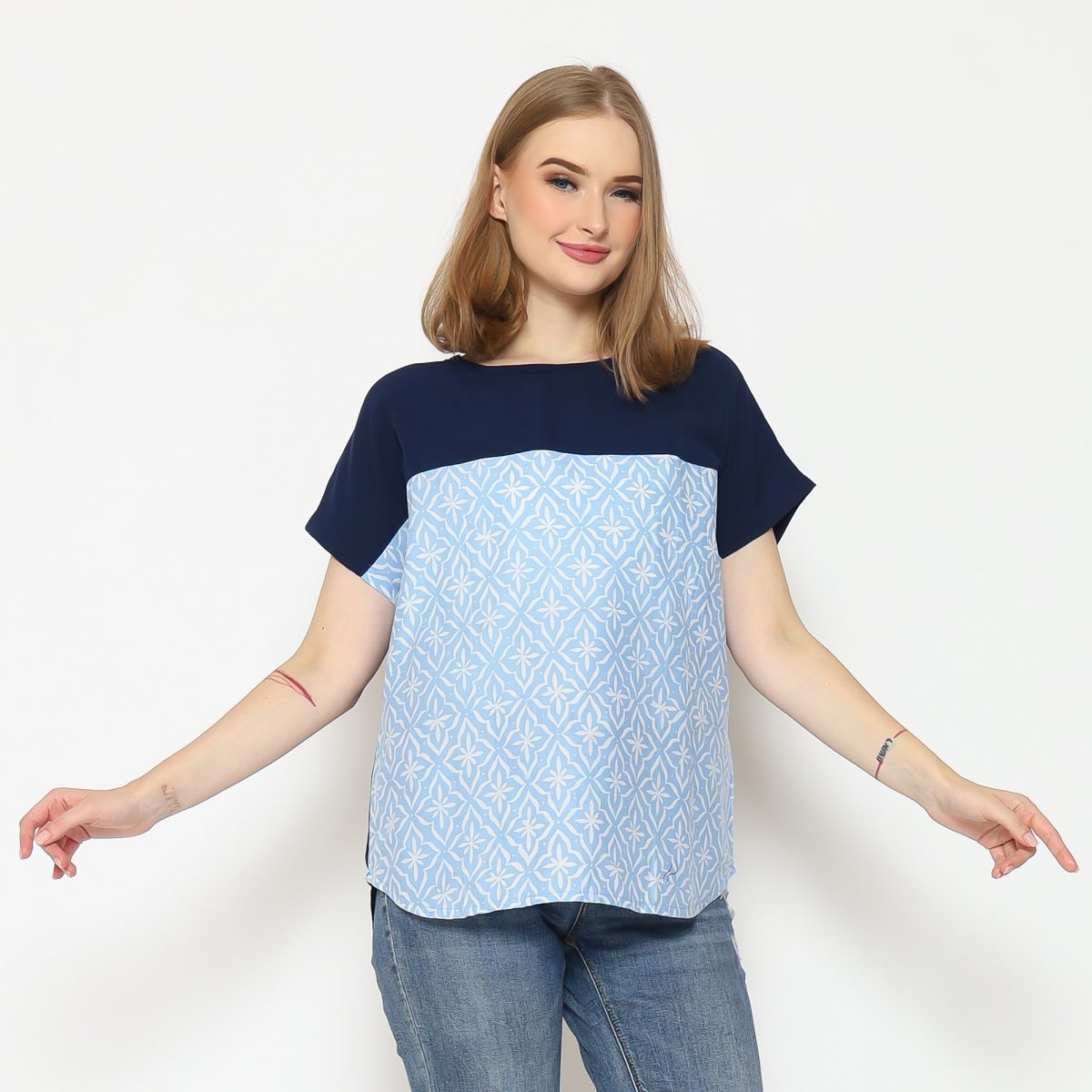 Forever Blouse Navy Blue - Image 6