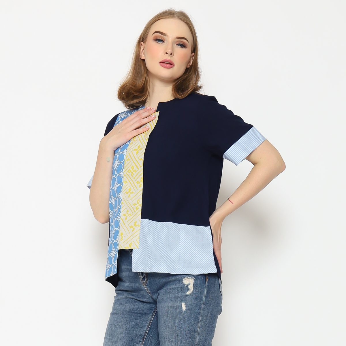 Debbie Blouse Navy Blue - Image 5