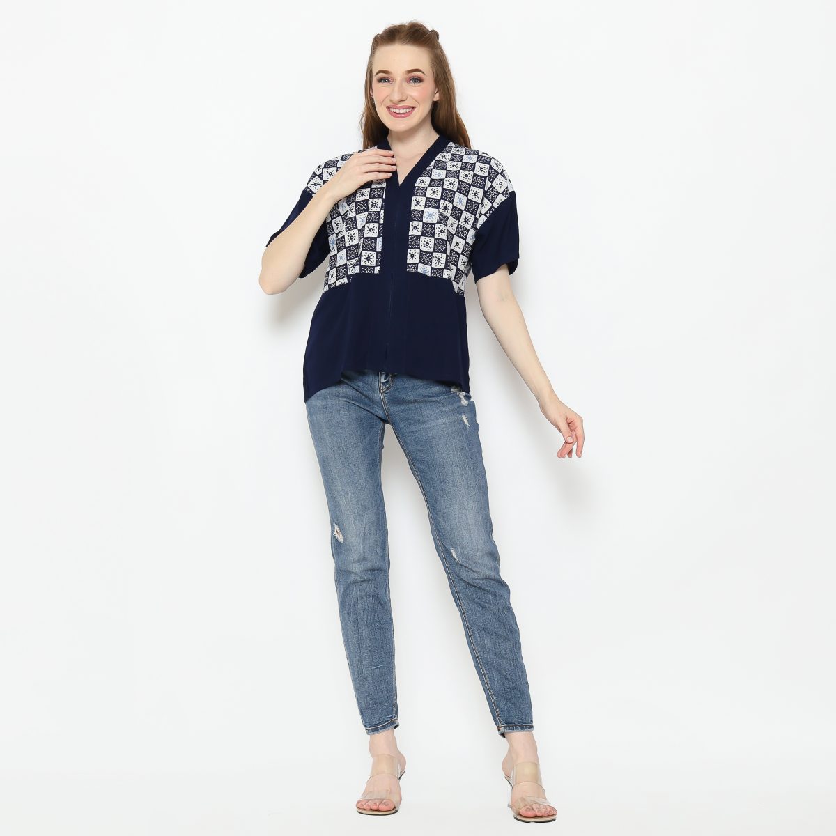 Amber Blouse Navy Blue - Image 9