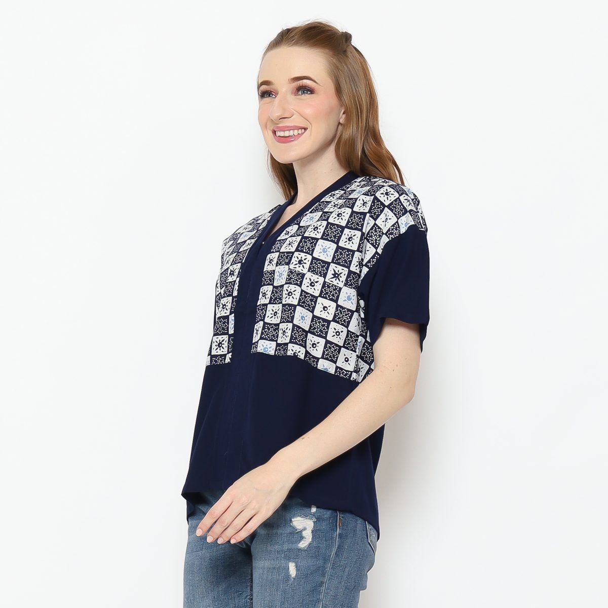 Amber Blouse Navy Blue - Image 6