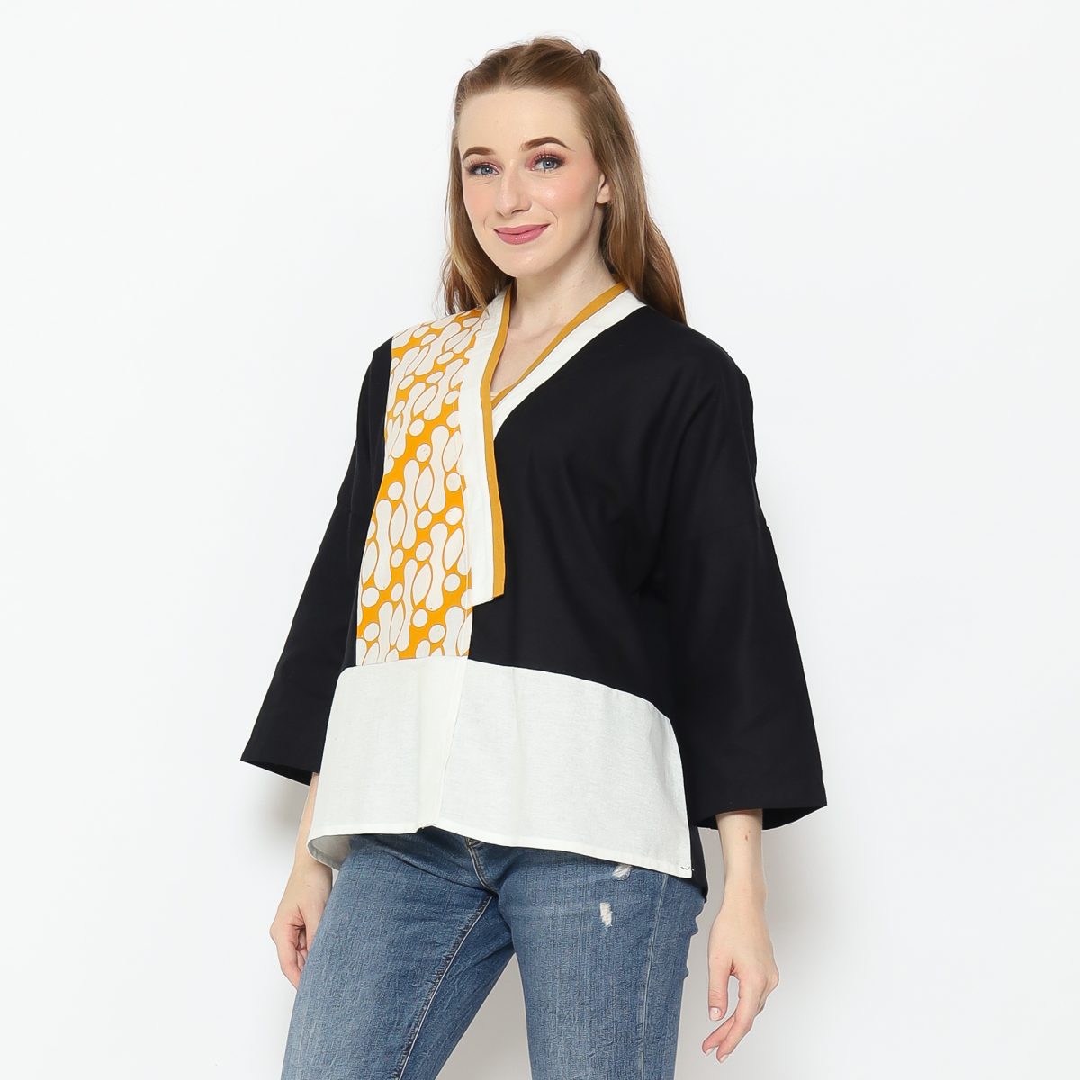 RR Blouse Black Mustard - Image 4