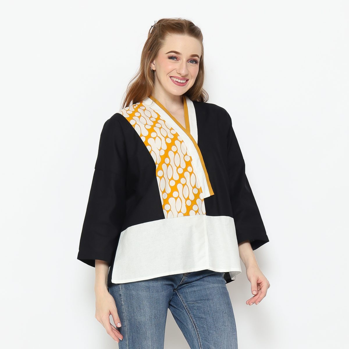 RR Blouse Black Mustard - Image 3