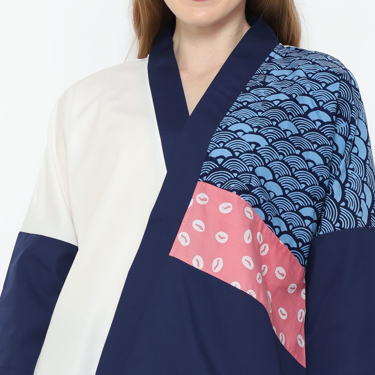 Amanda Blouse Navy White - Image 2