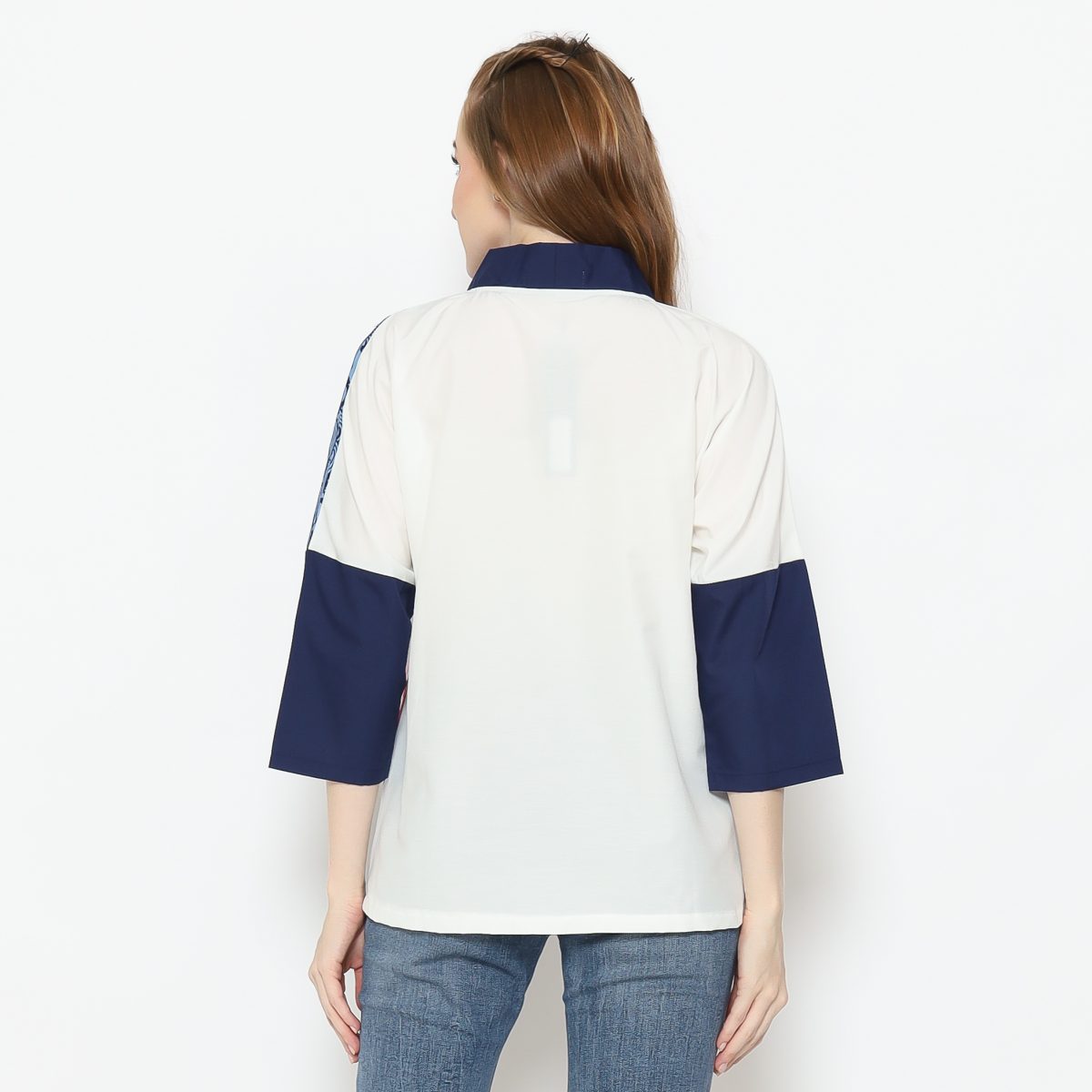 Amanda Blouse Navy White - Image 6