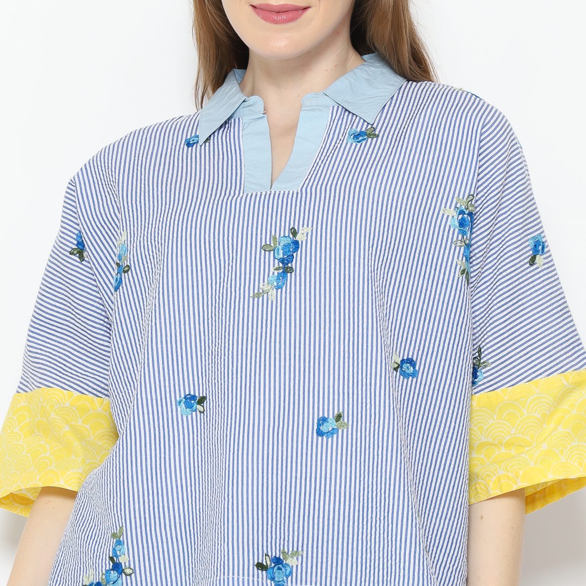 Solstice Blouse Stripe Blue - Image 2