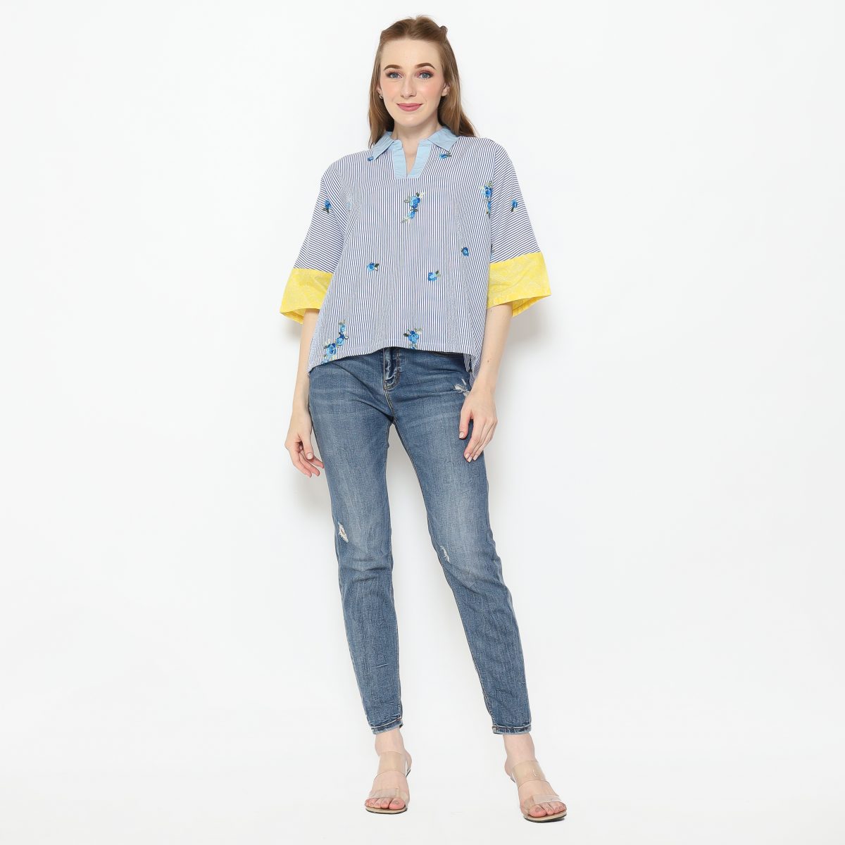 Solstice Blouse Stripe Blue - Image 9