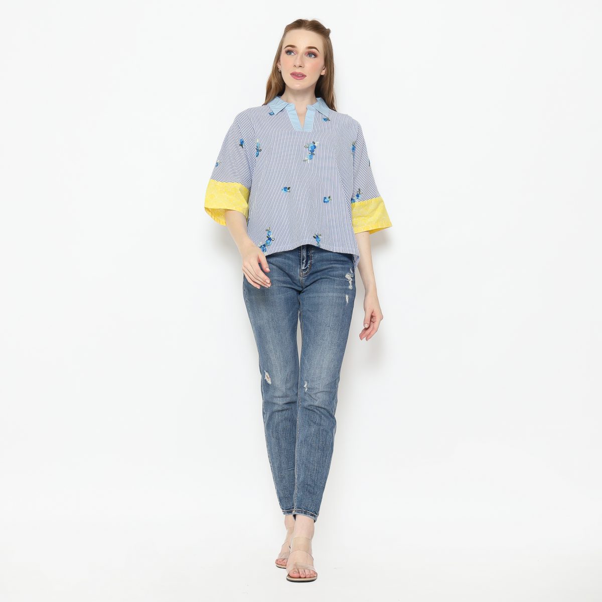Solstice Blouse Stripe Blue - Image 8