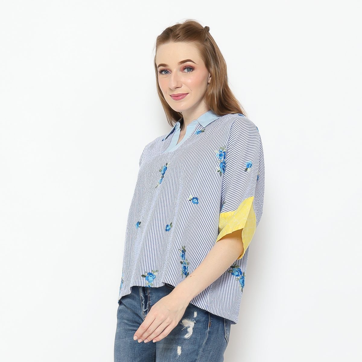Solstice Blouse Stripe Blue - Image 5