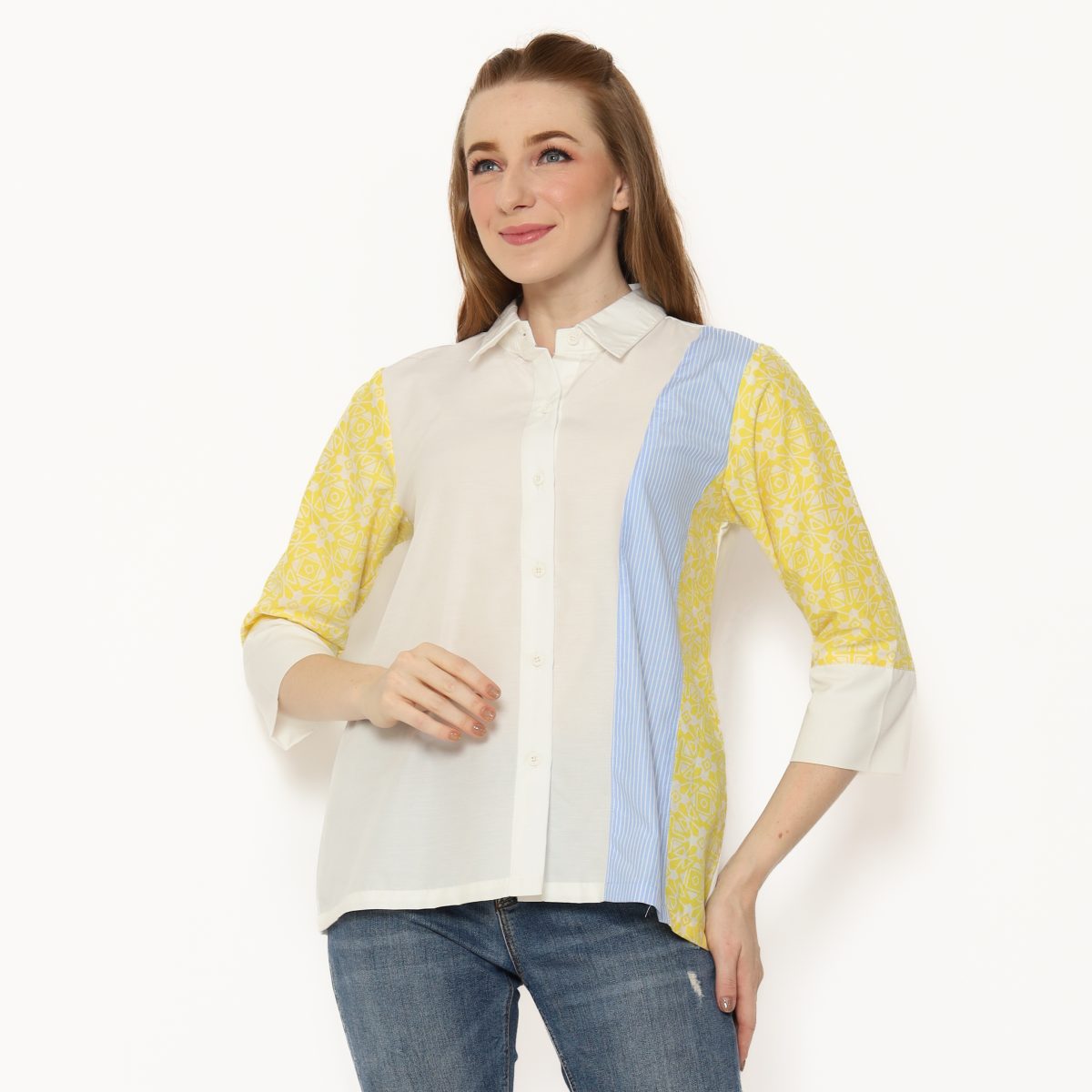 Clarine Shirt Stripe Blue Yellow