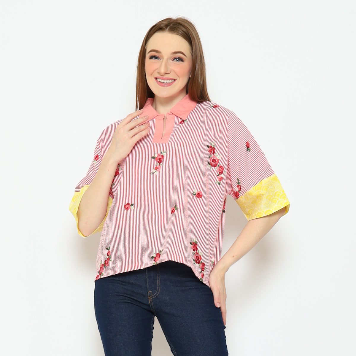 Solstice Blouse Stripe Pink