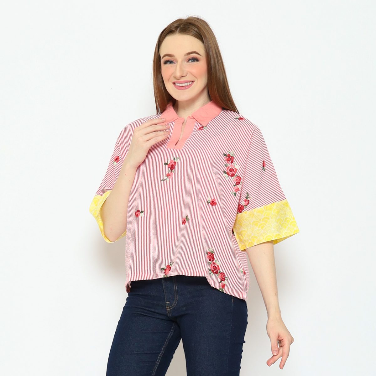Solstice Blouse Stripe Pink - Image 3
