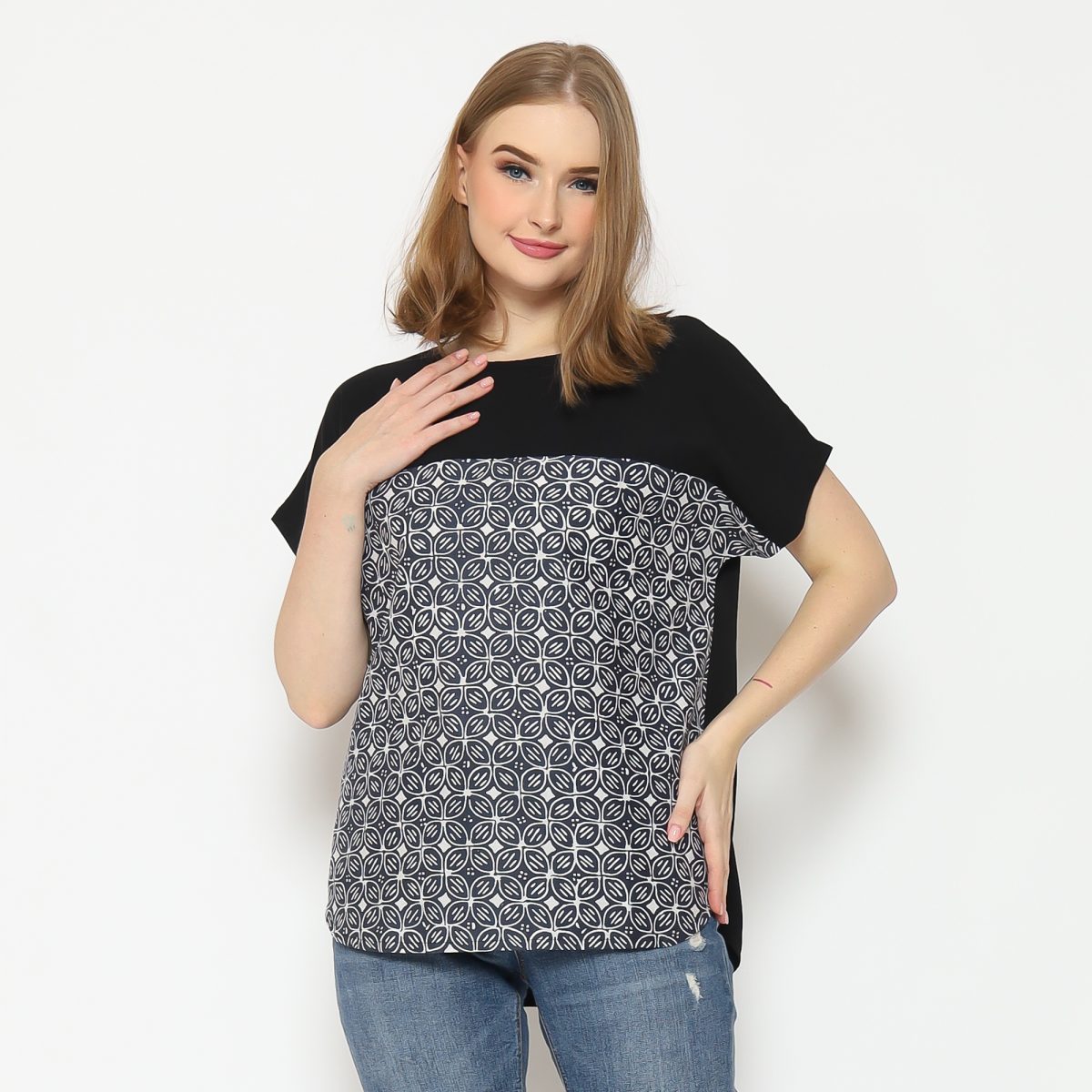 Forever Blouse Kawung Grey