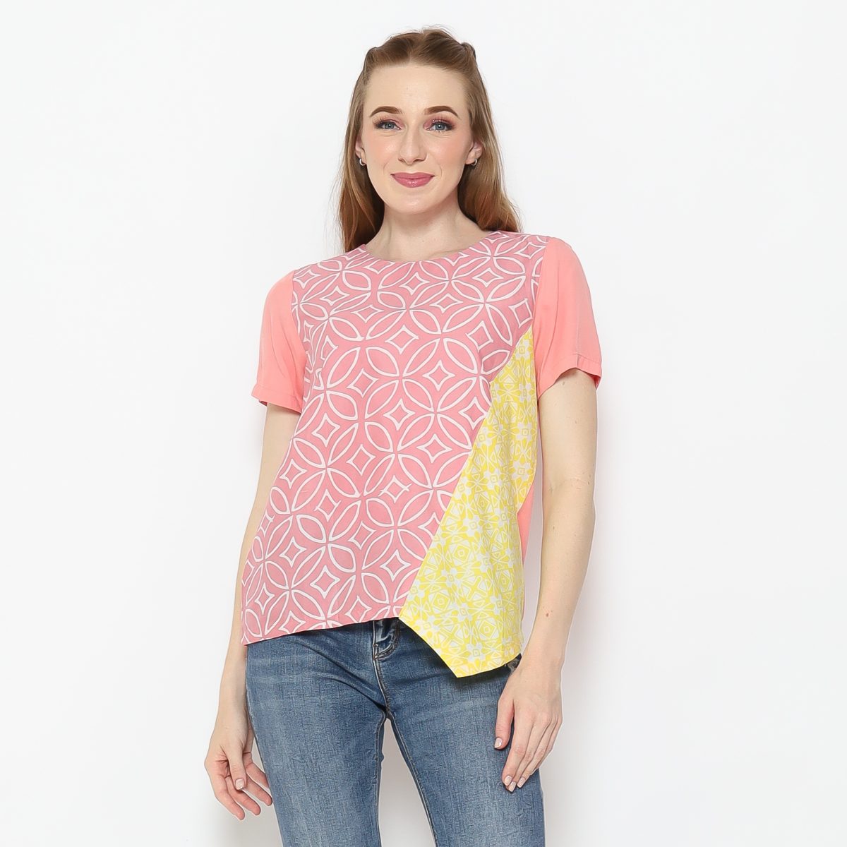 Lola Blouse Pink Yellow