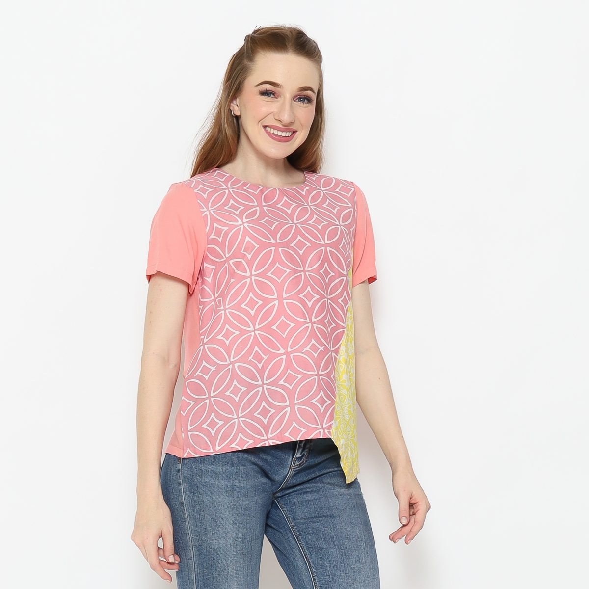 Lola Blouse Pink Yellow - Image 5