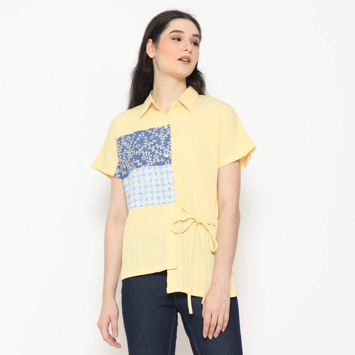 Gina Shirt Yellow Blue - Image 3