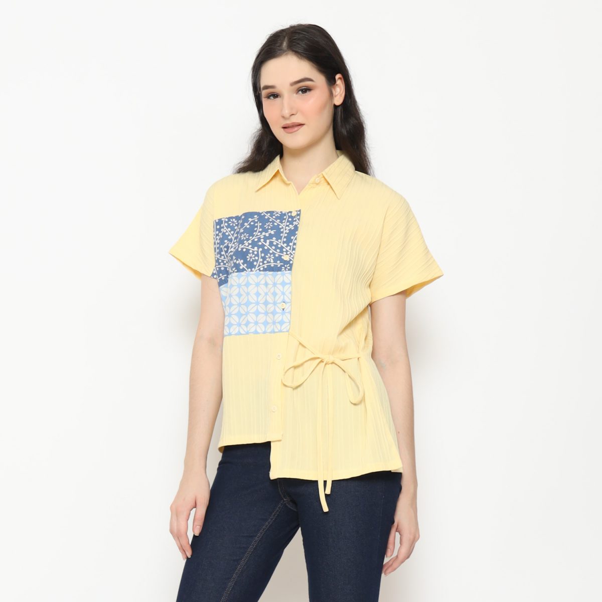 Gina Shirt Yellow Blue - Image 4