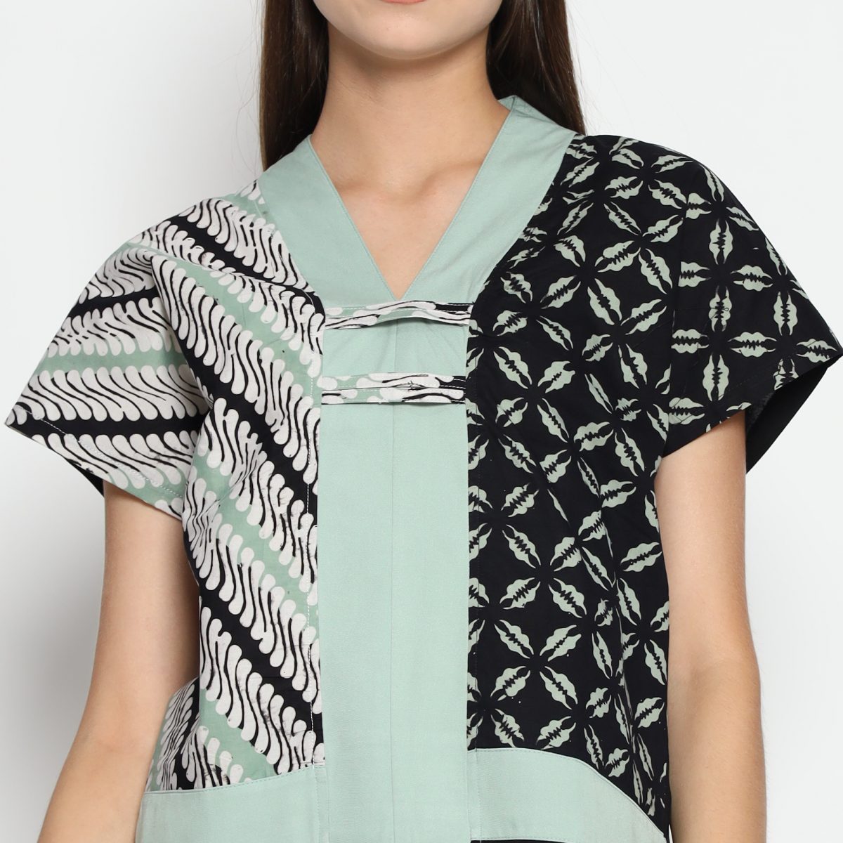 Inara Blouse Green Black - Image 2