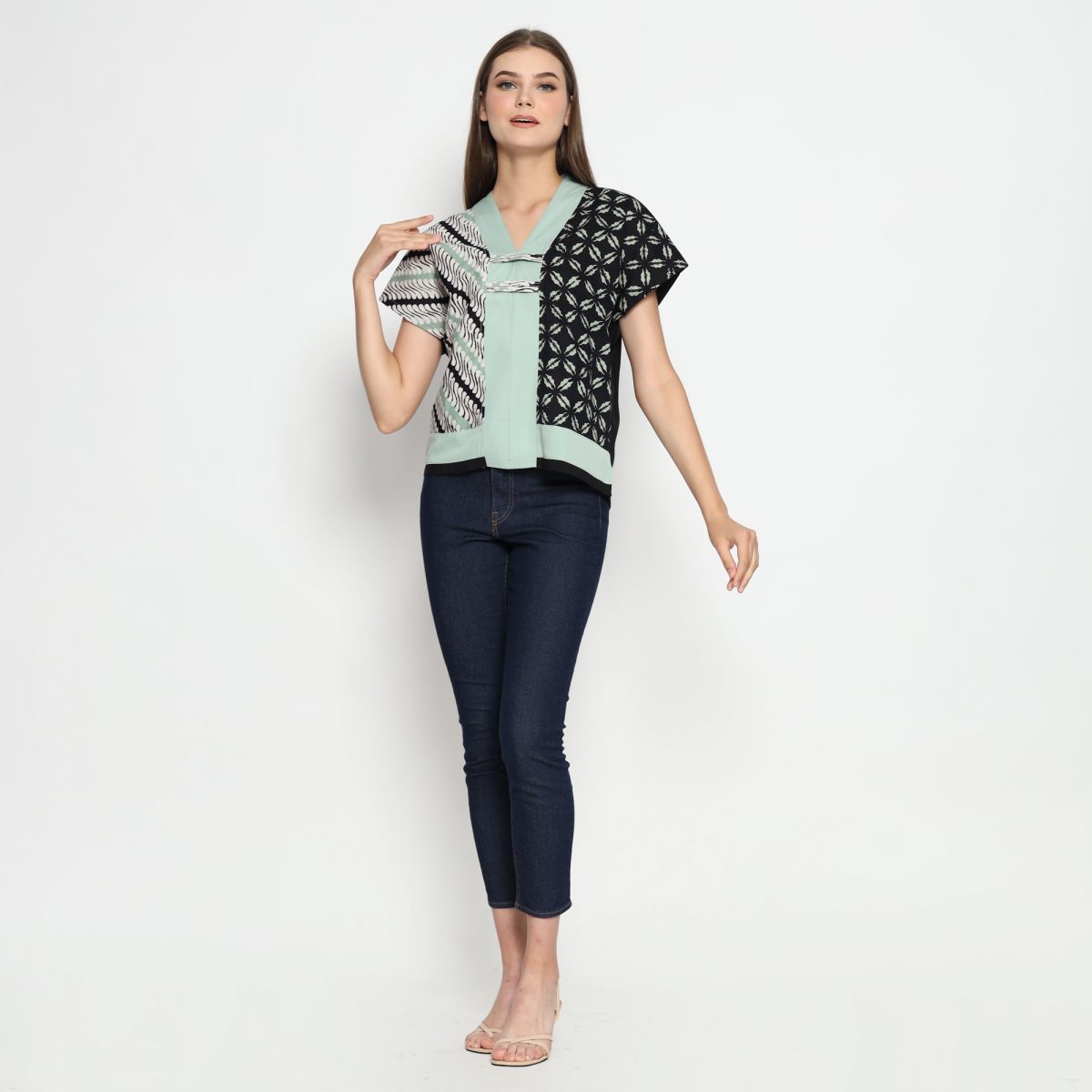 Inara Blouse Green Black - Image 5