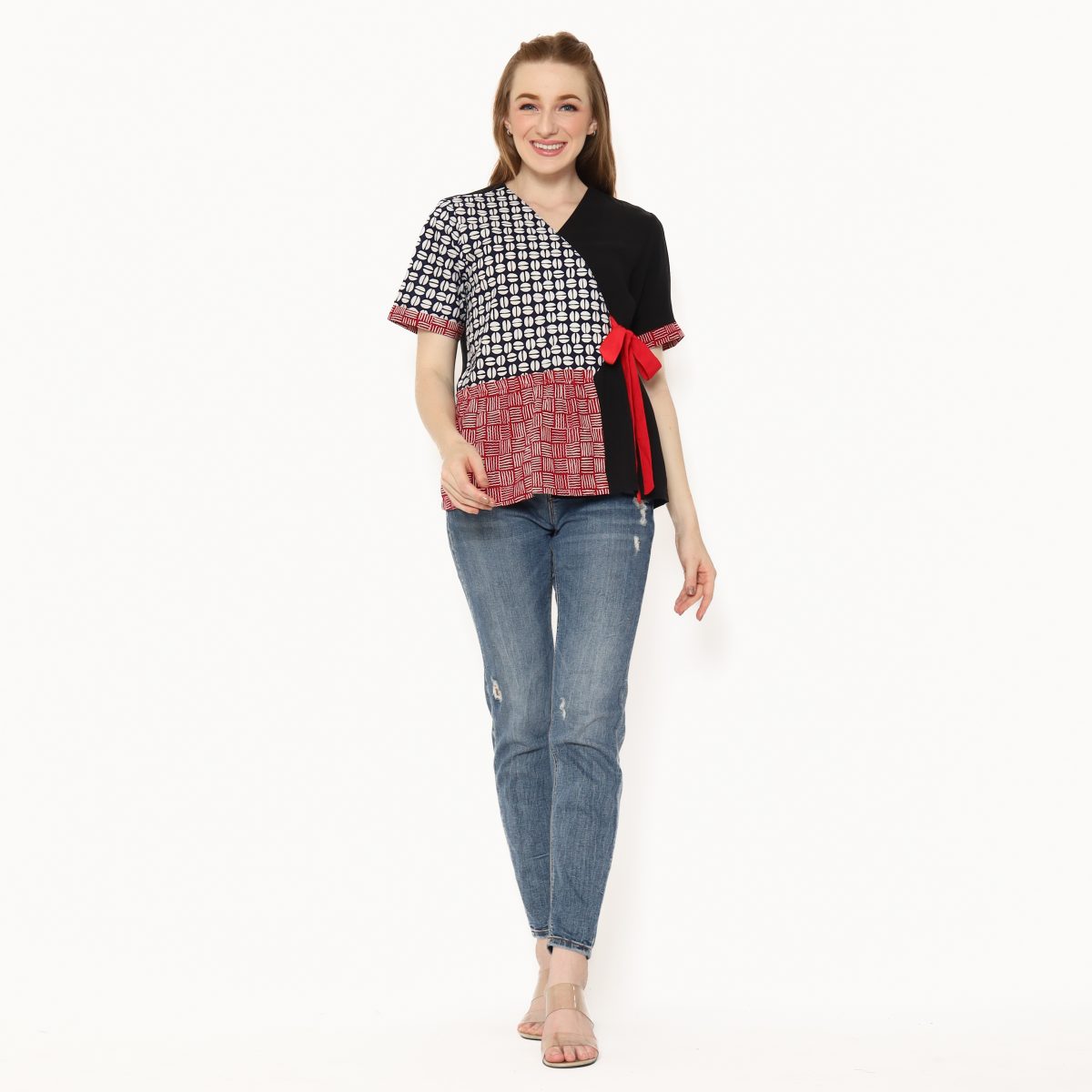 Minori Blouse Black Red - Image 9