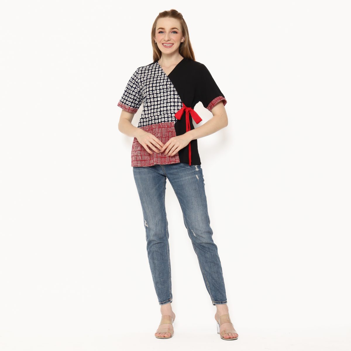 Minori Blouse Black Red - Image 8