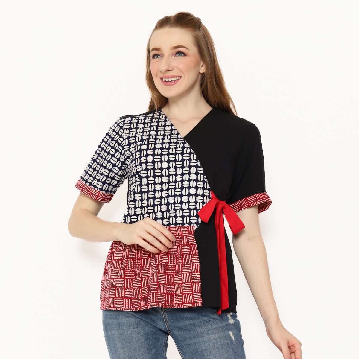 Minori Blouse Black Red - Image 5