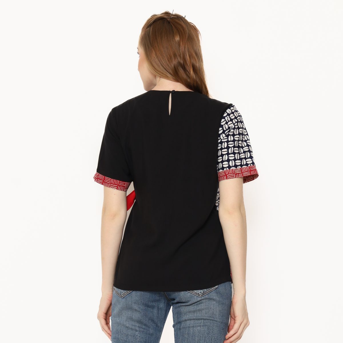 Minori Blouse Black Red - Image 7