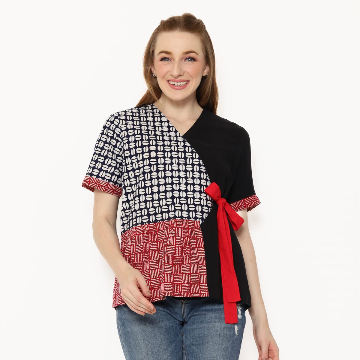 Minori Blouse Black Red - Image 6