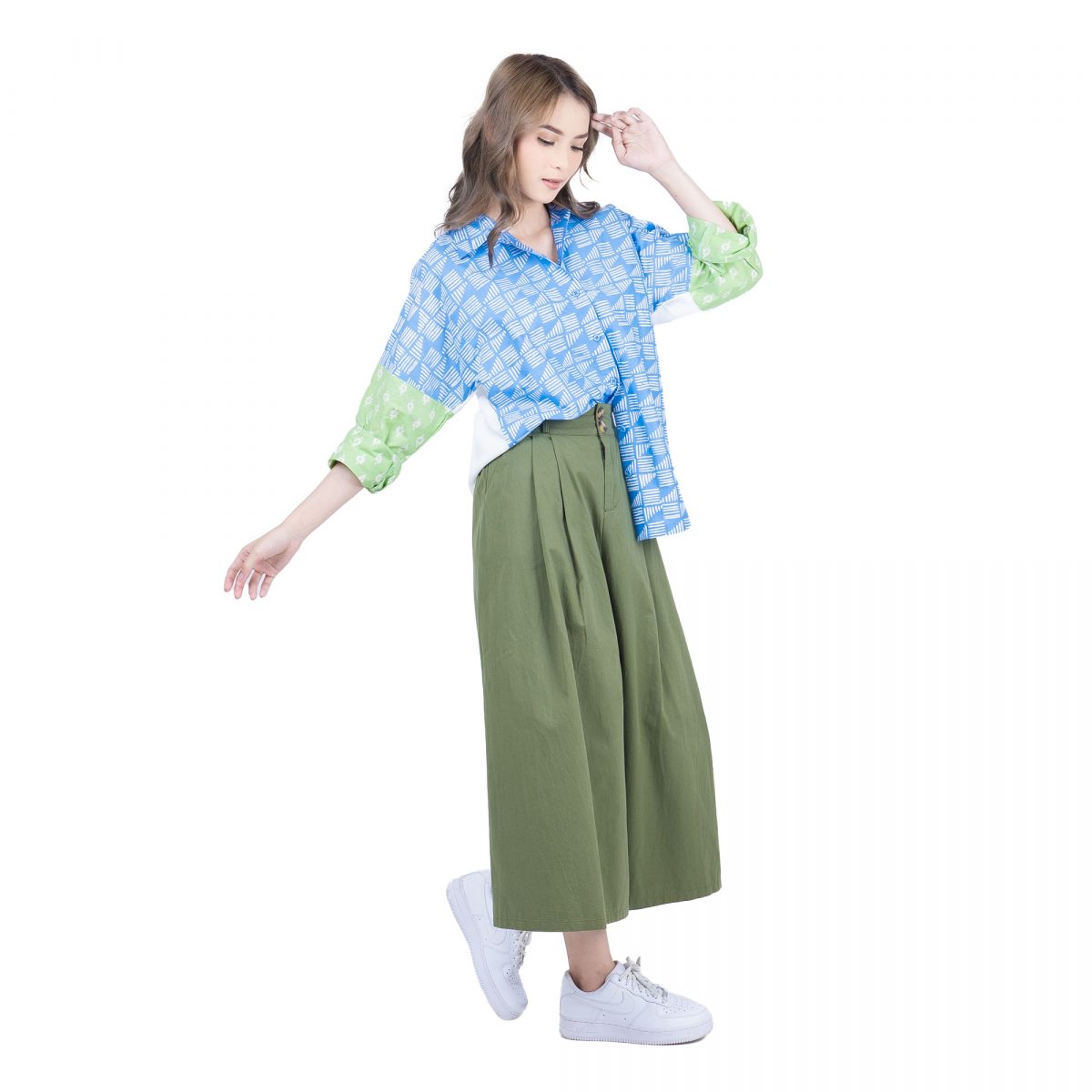 Sadie Shirt Blue Green - Image 4