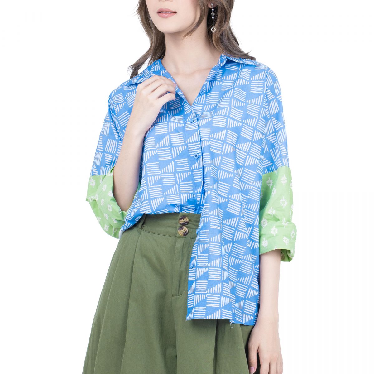 Sadie Shirt Blue Green - Image 2