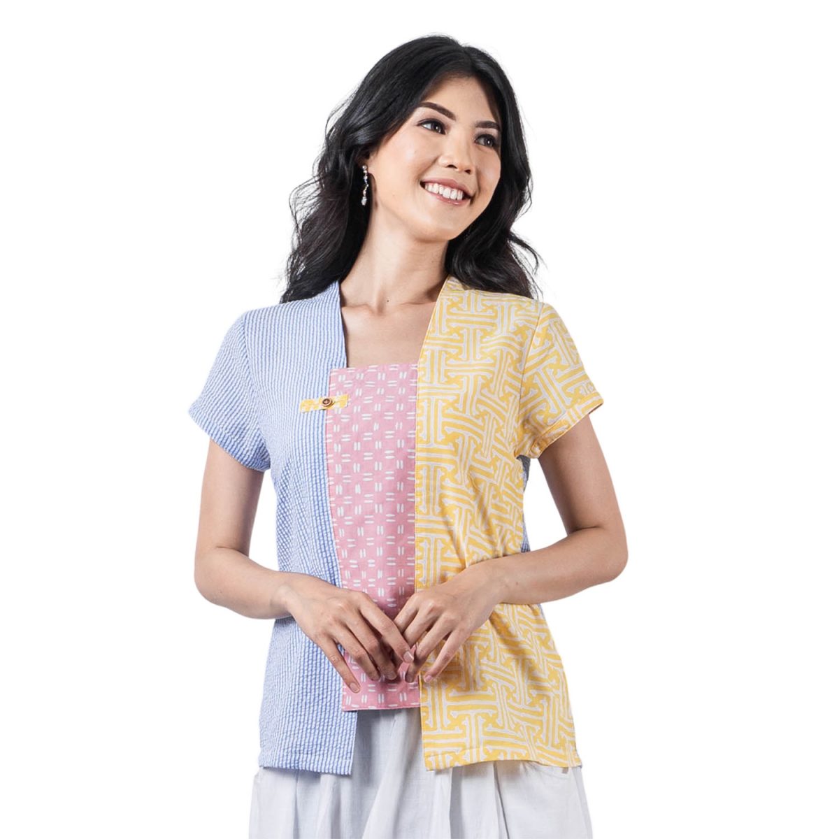 Carlina Blouse Yellow Blue