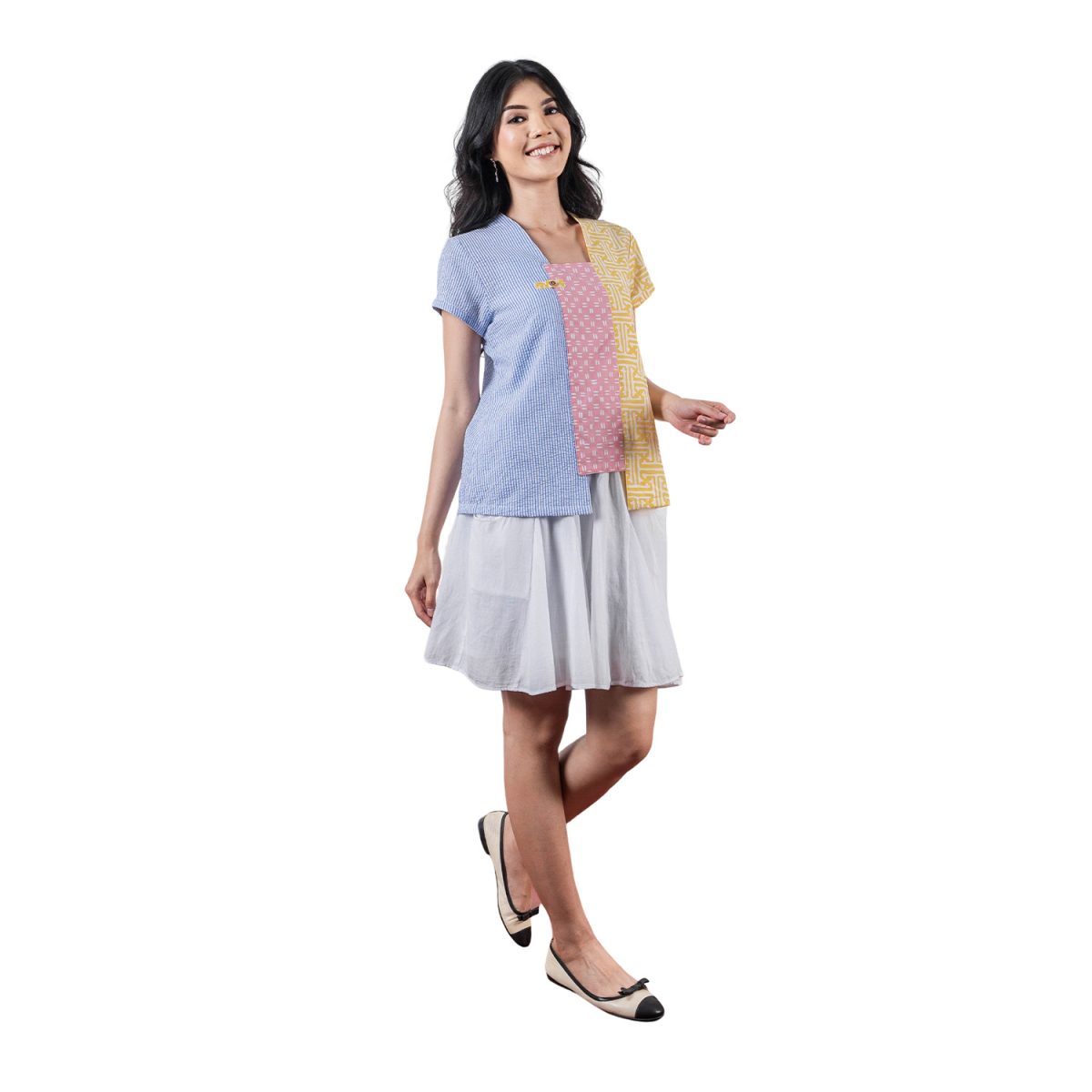 Carlina Blouse Yellow Blue - Image 4