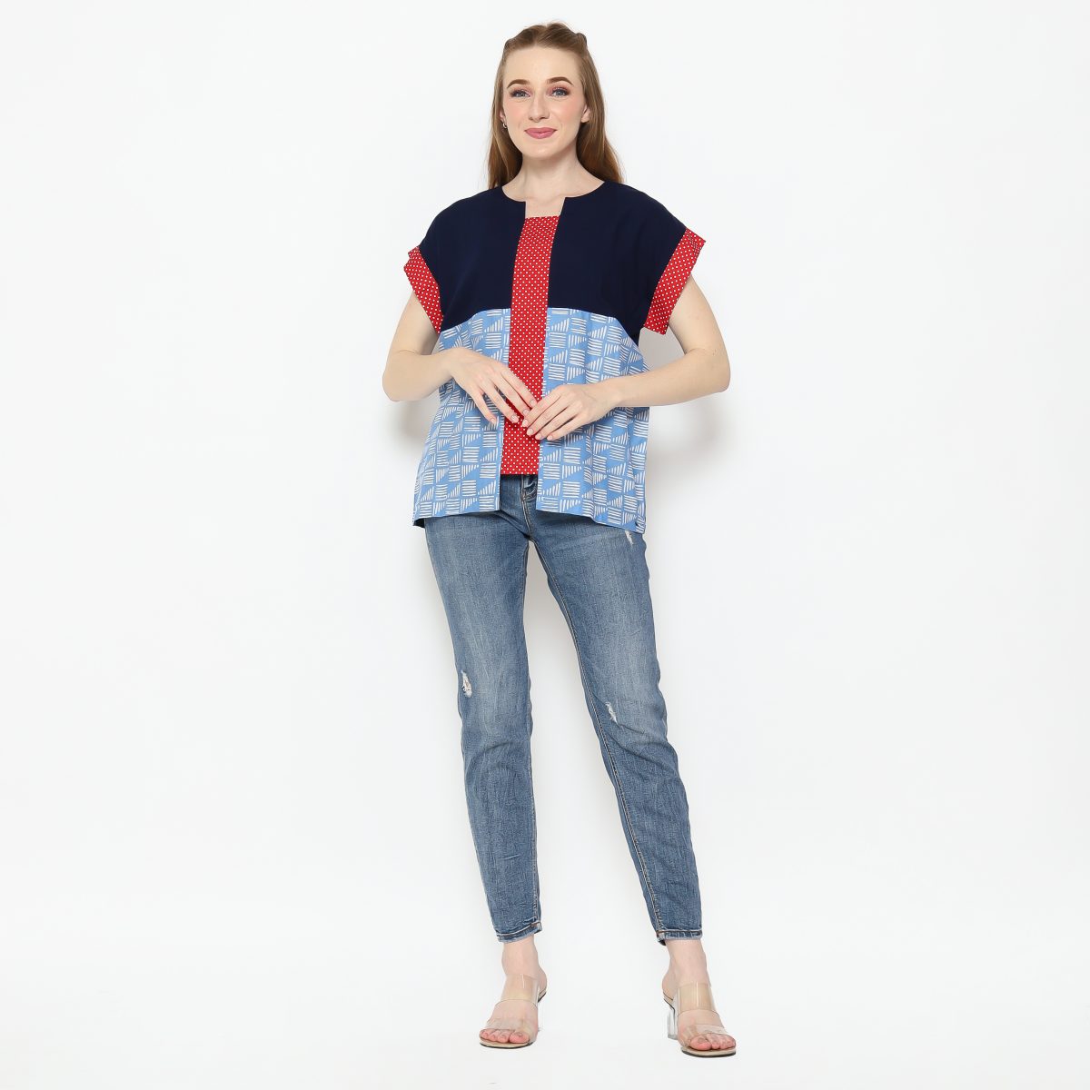 Irina Blouse Navy Blue - Image 6