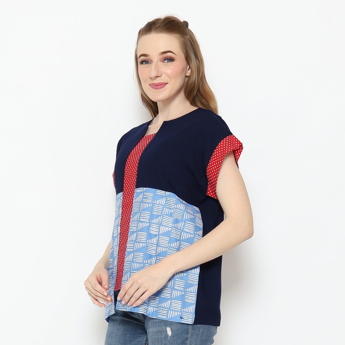 Irina Blouse Navy Blue - Image 4