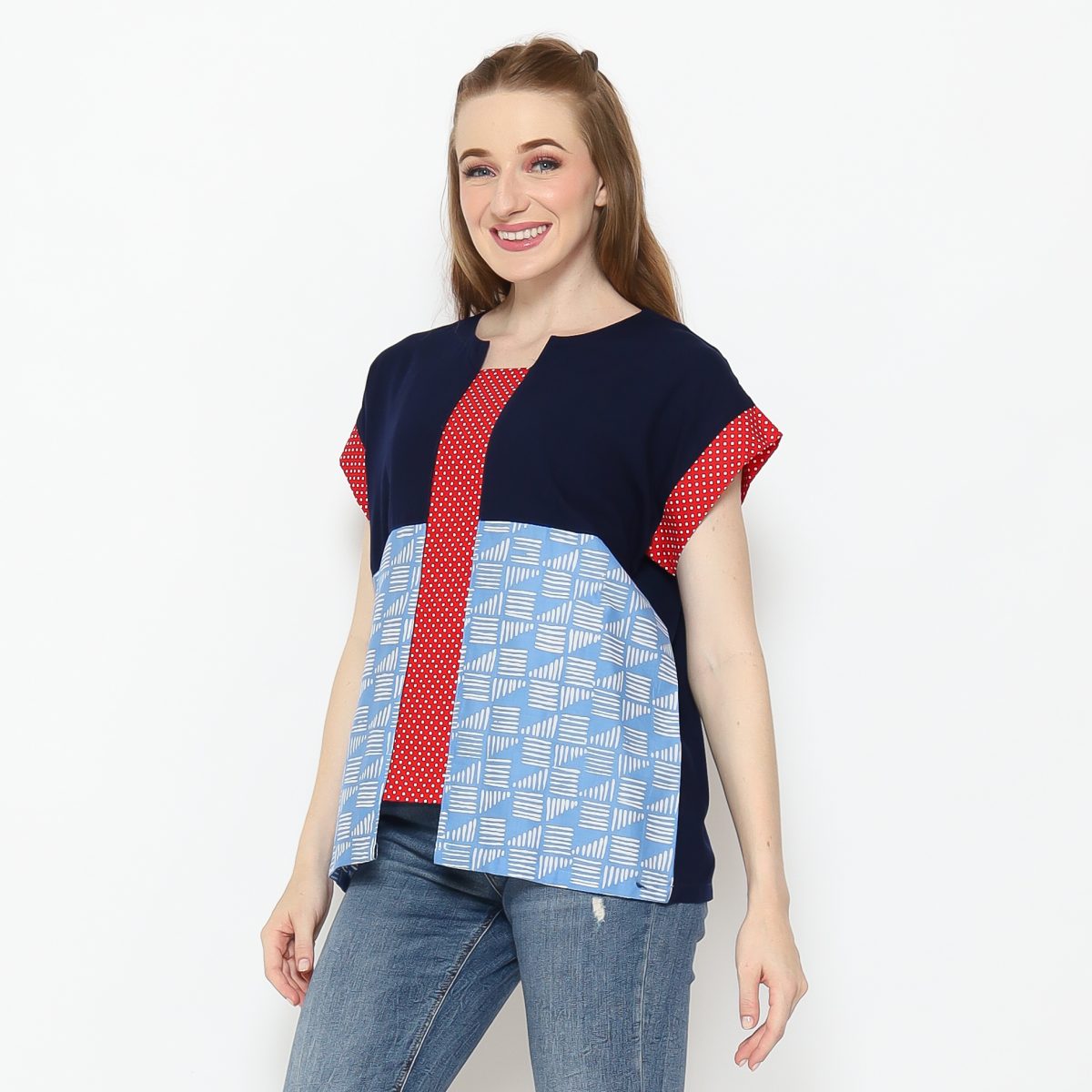 Irina Blouse Navy Blue - Image 3