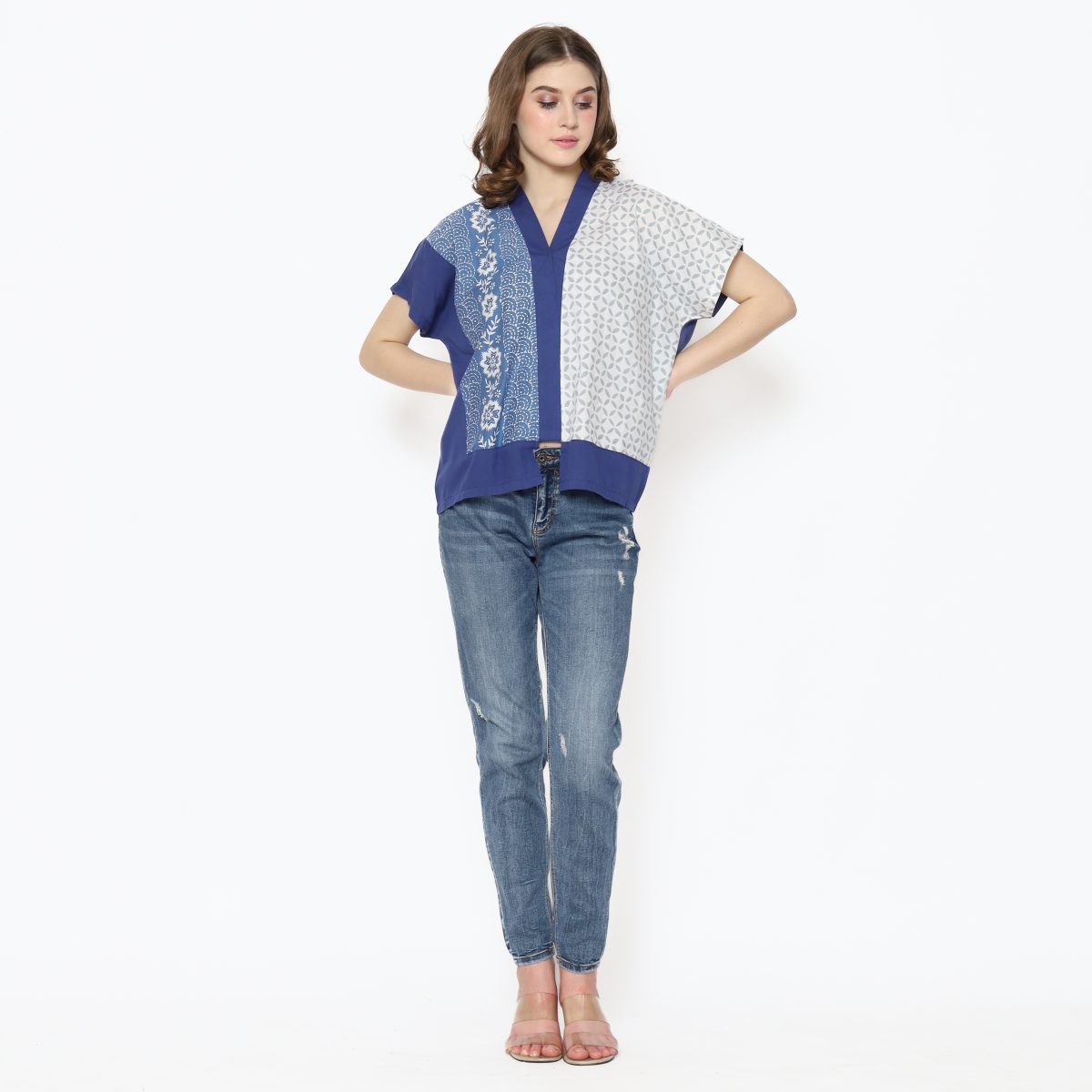 Fidelya Blouse Blue Grey - Image 6