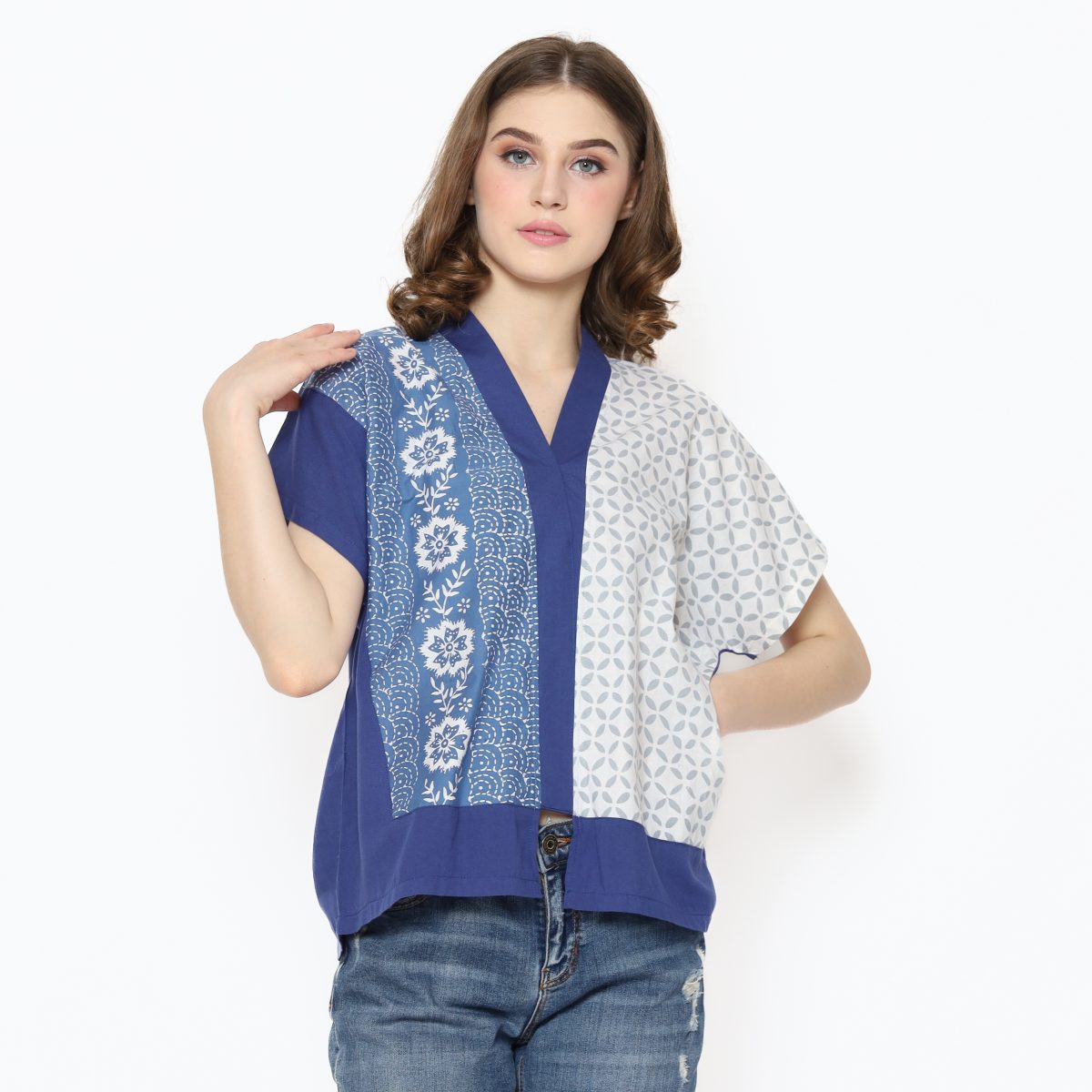 Fidelya Blouse Blue Grey