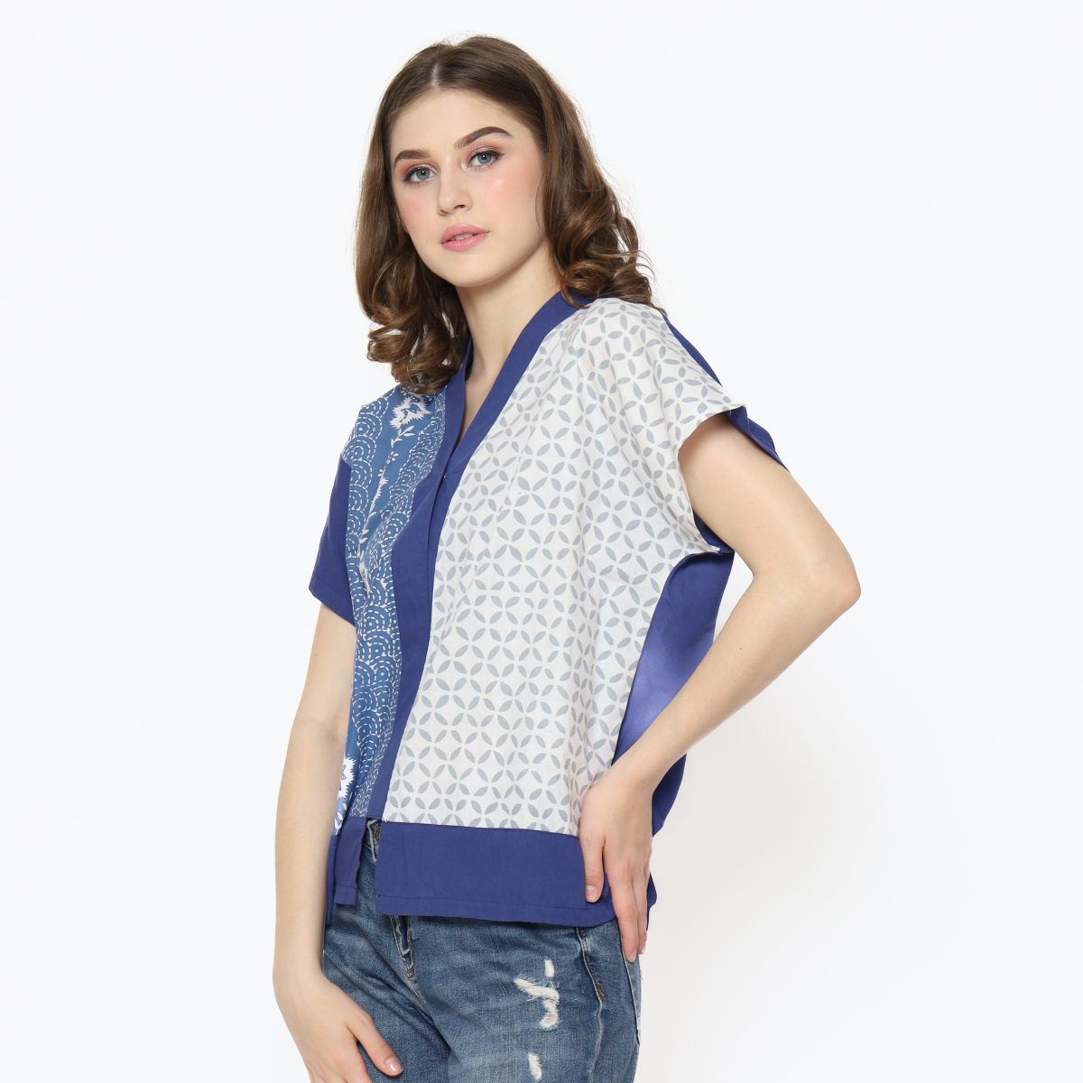 Fidelya Blouse Blue Grey - Image 4