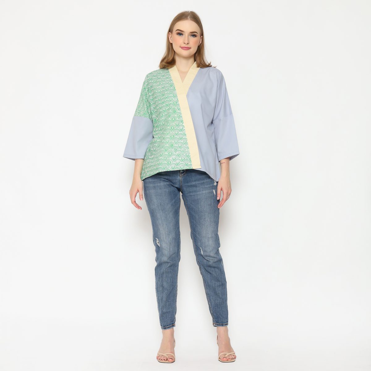 Emma Blouse Green Grey - Image 7