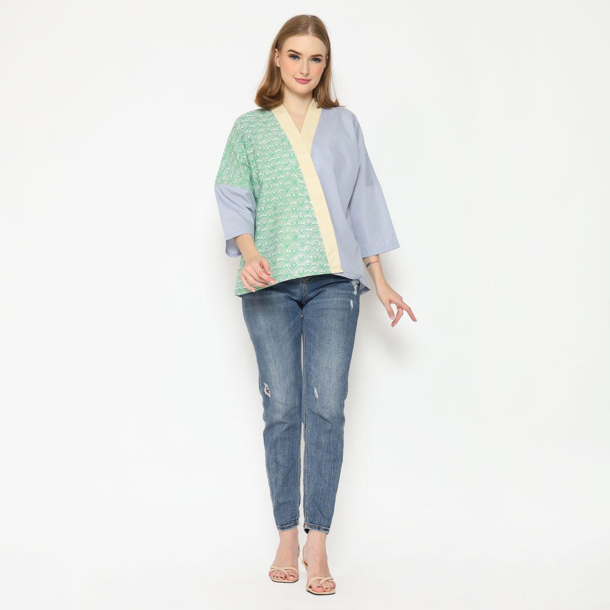 Emma Blouse Green Grey - Image 6