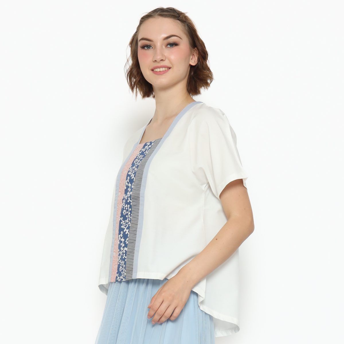 Berry Blouse Cream Blue - Image 4