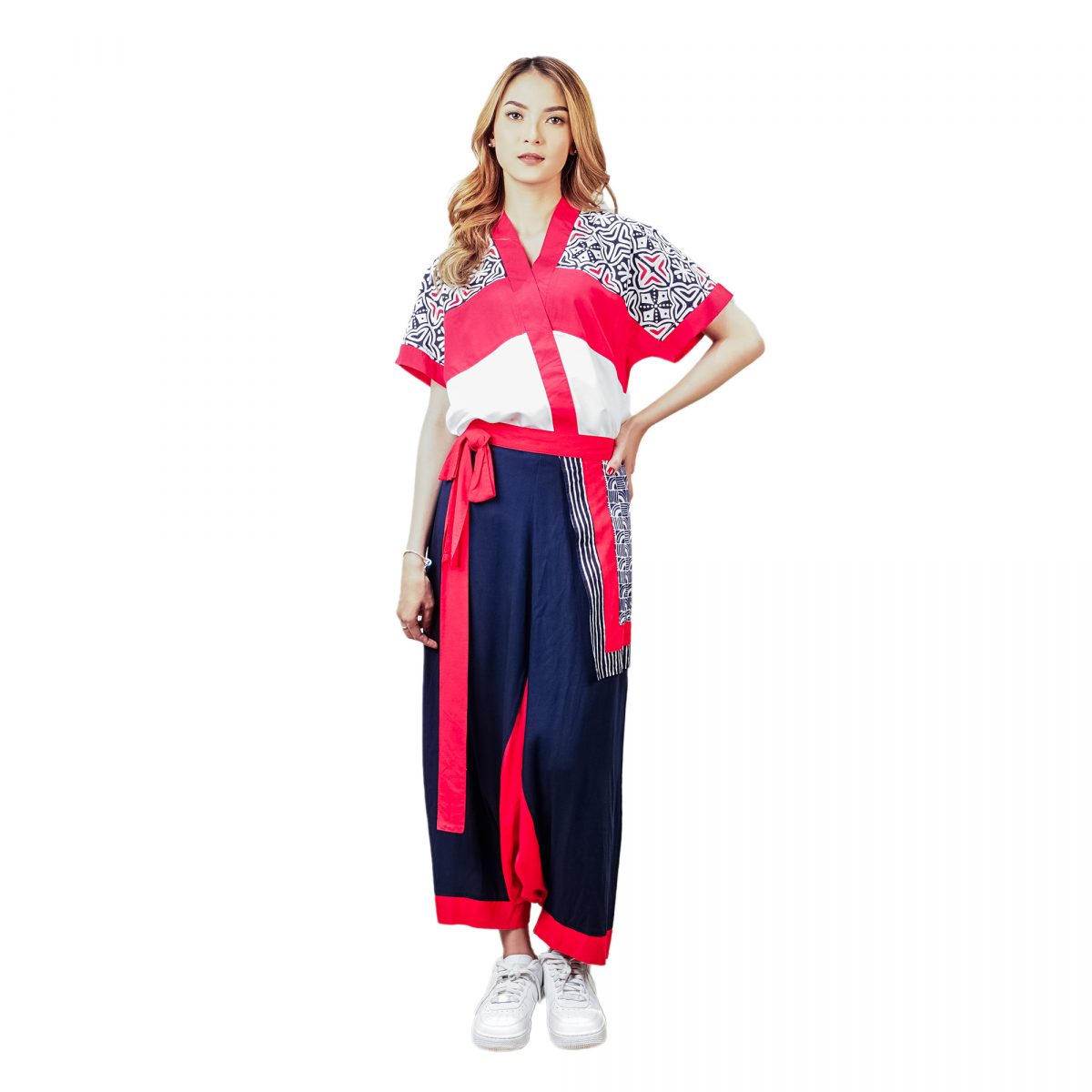 Yunita Blouse Navy Red - Image 6