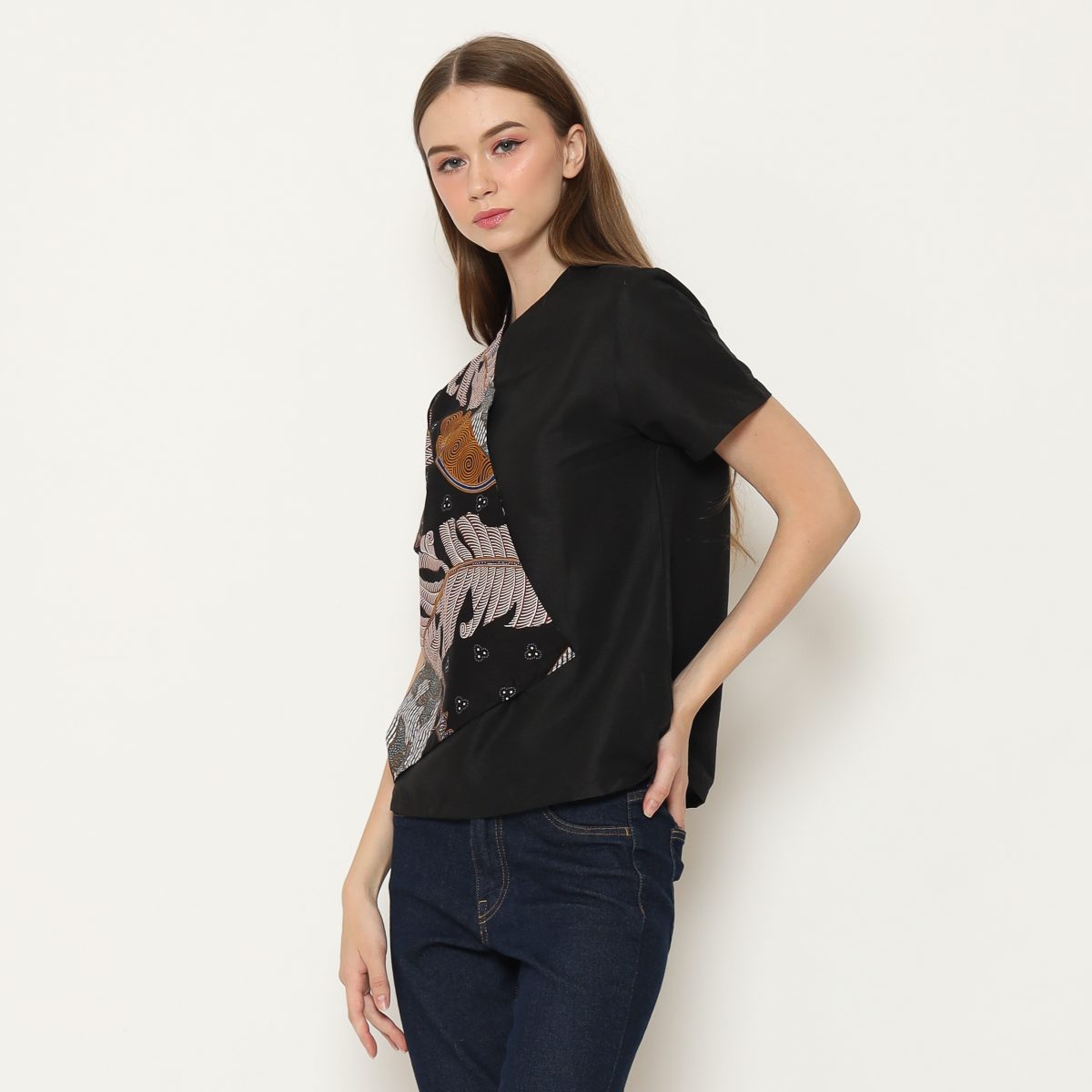 Leslie Blouse Feather Black - Image 4