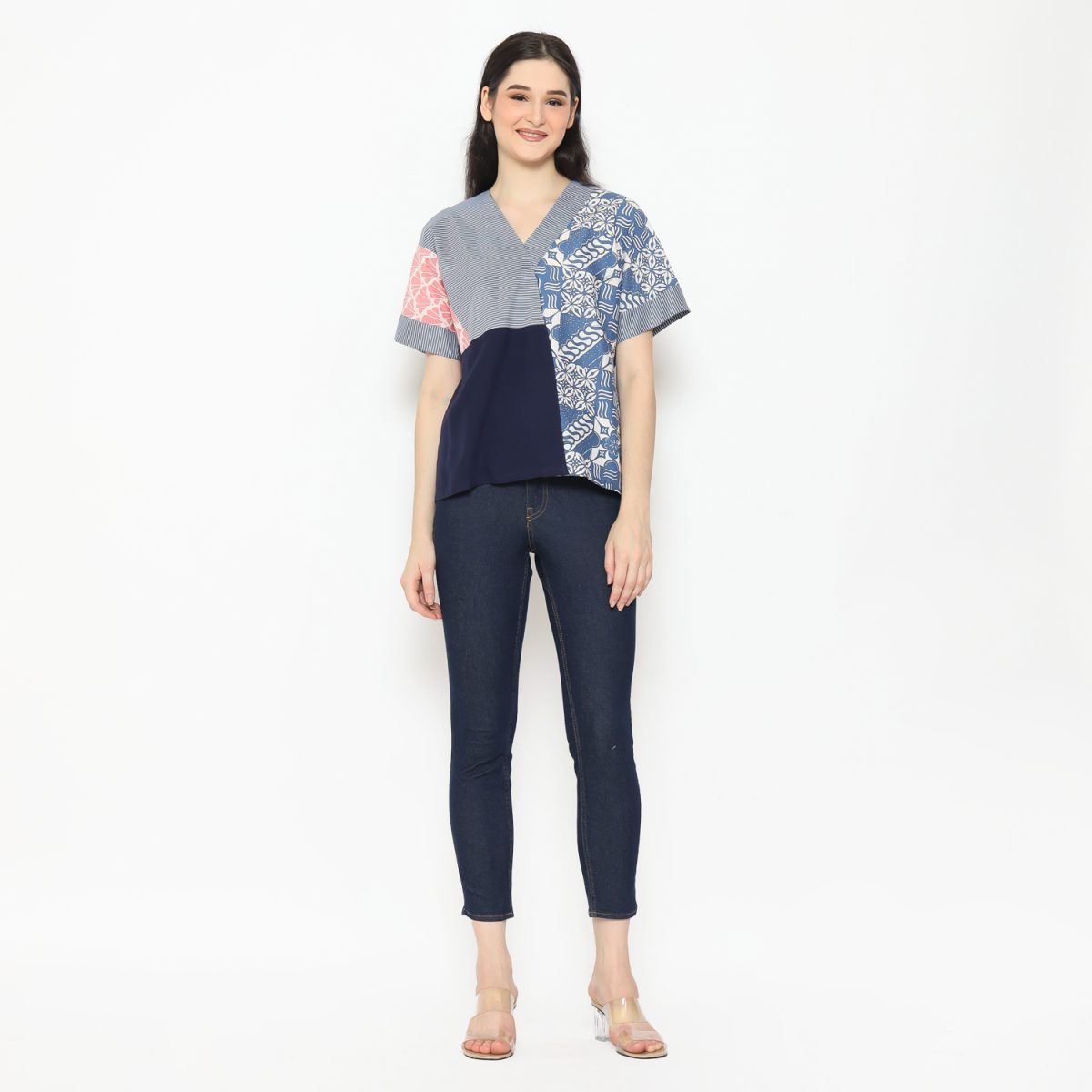 Coral Blouse Blue Navy - Image 7