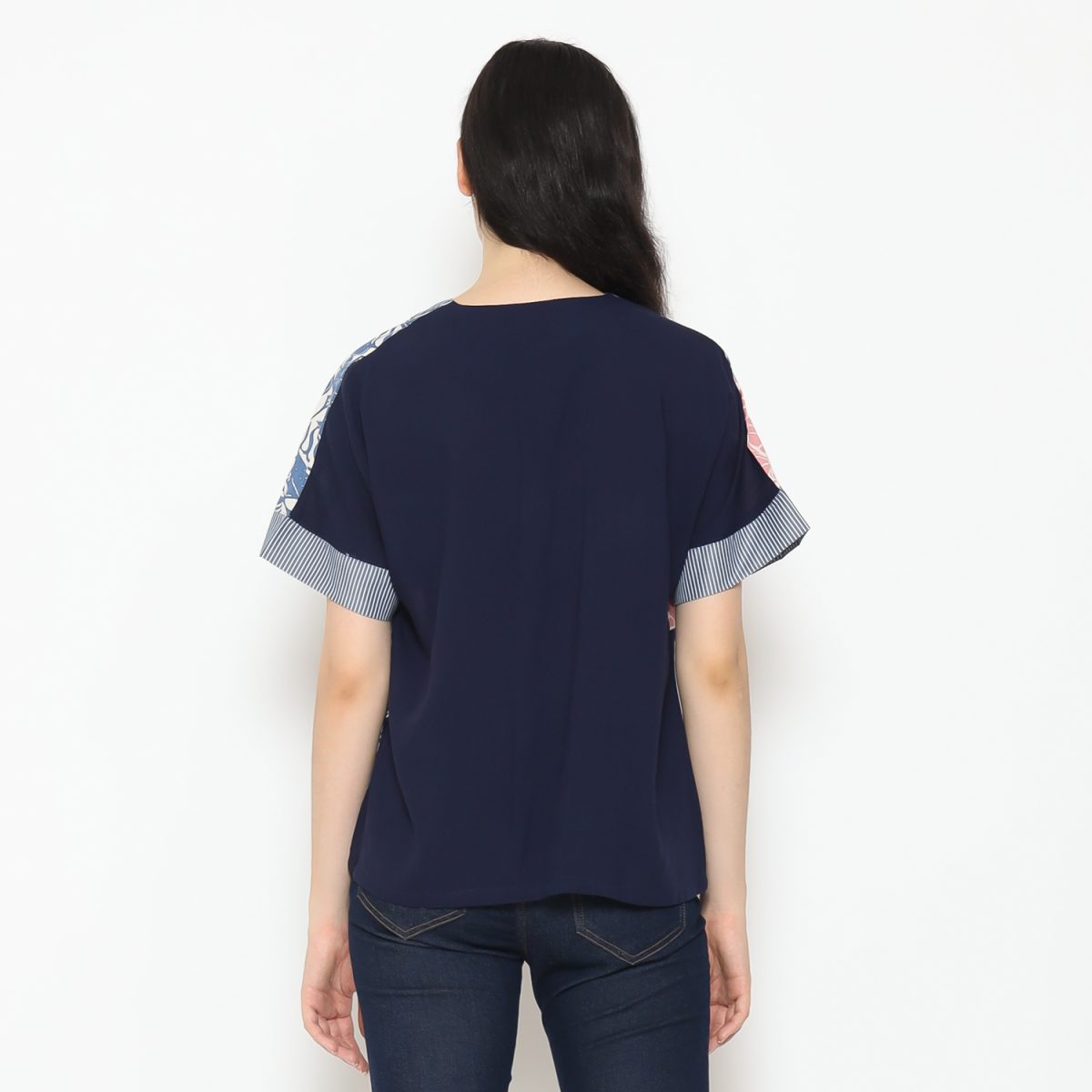 Coral Blouse Blue Navy - Image 5