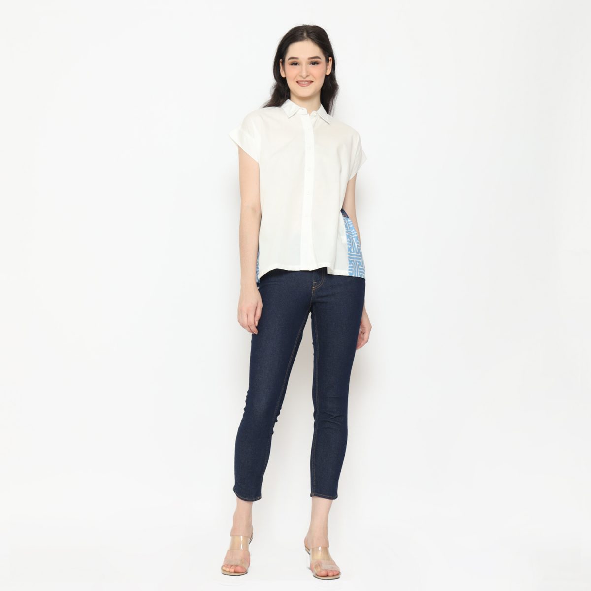 Layer Shirt White Navy Blue - Image 7